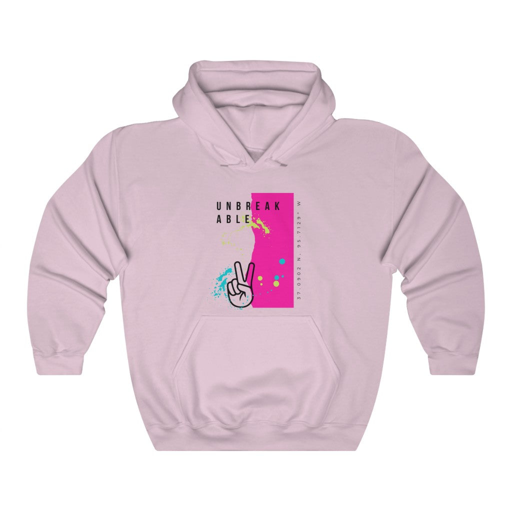 "Unbreakable" - Hooded Sweatshirt (U.S. version - Royal blue, Pink, Light Blue, Ash)