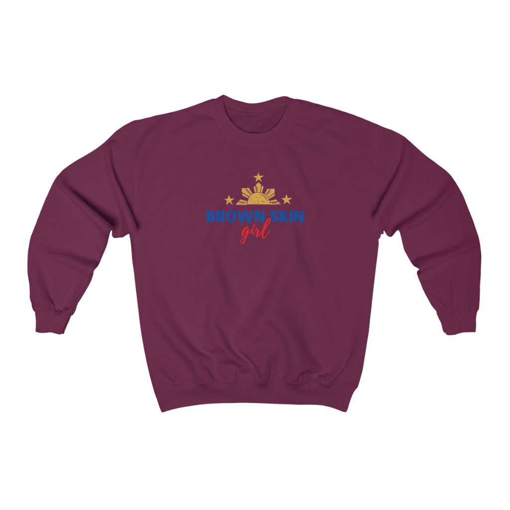 "Brown skin girl" - Crewneck Sweatshirt (Maroon)