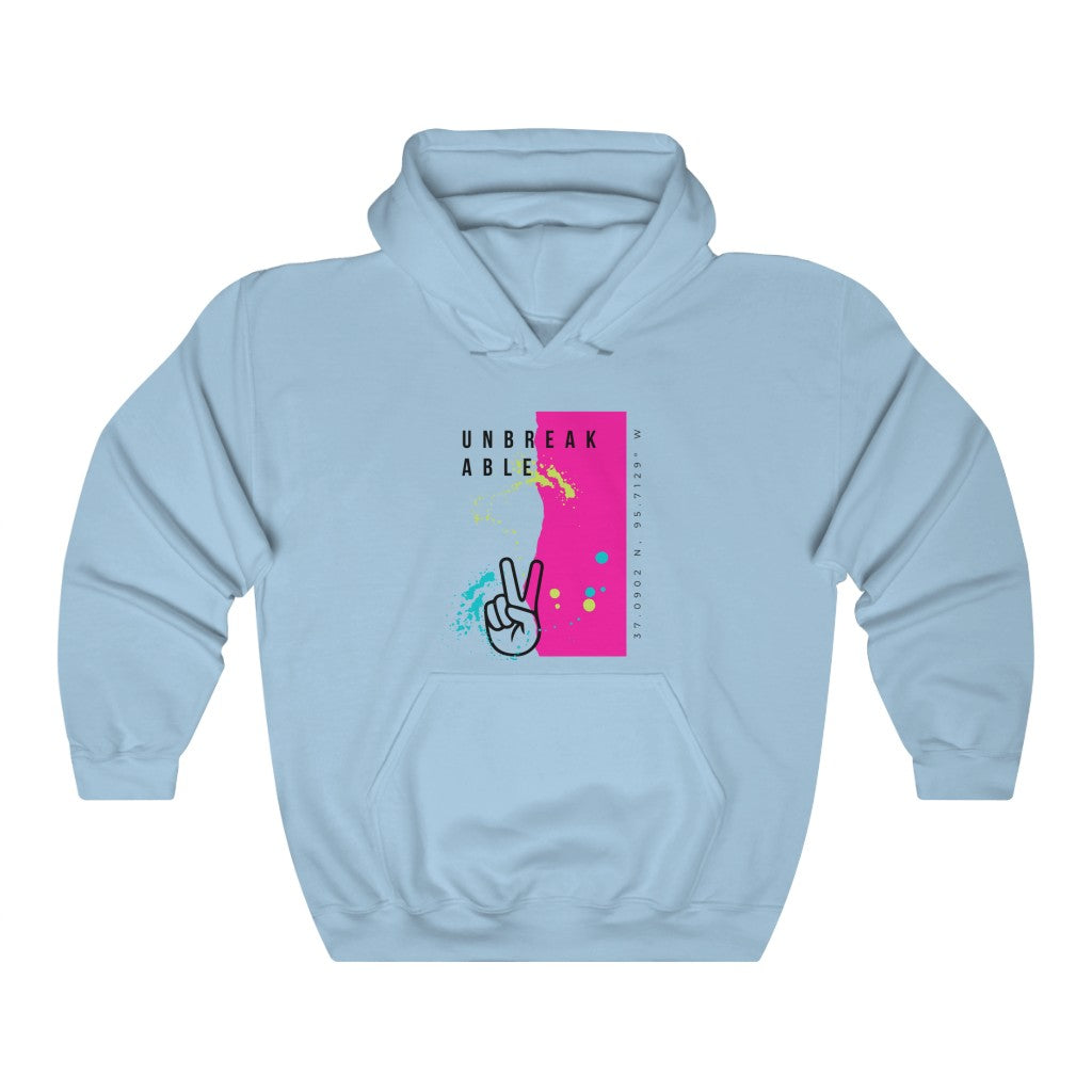 "Unbreakable" - Hooded Sweatshirt (U.S. version - Royal blue, Pink, Light Blue, Ash)