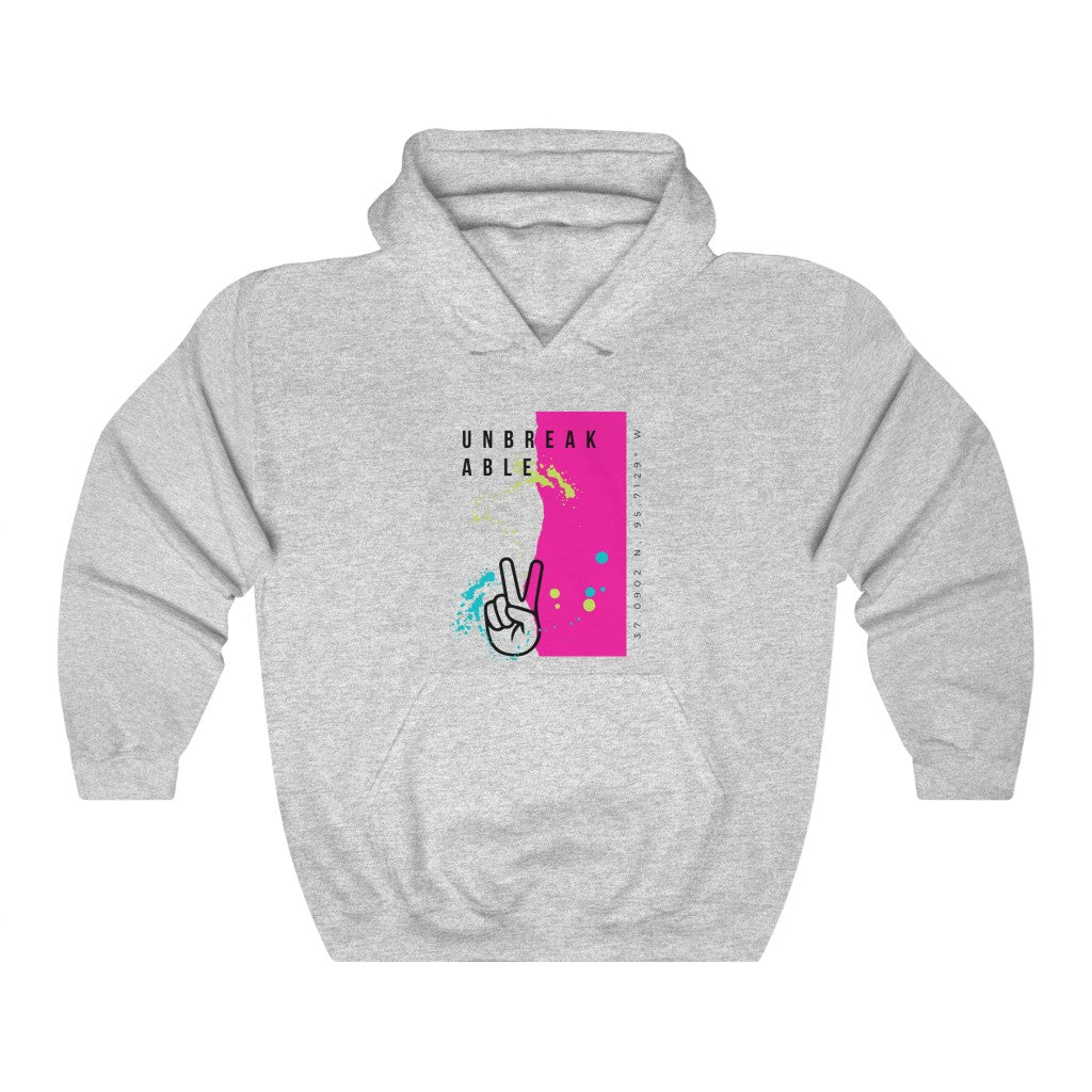 "Unbreakable" - Hooded Sweatshirt (U.S. version - Royal blue, Pink, Light Blue, Ash)