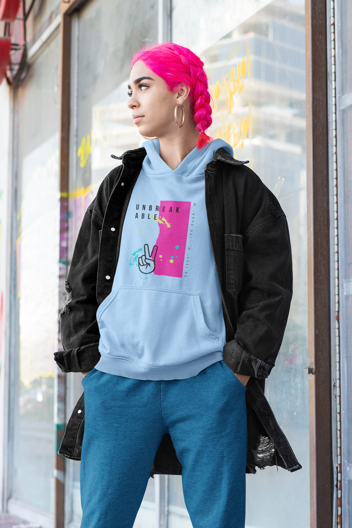 "Unbreakable" - Hoodie (Canadian version - Royal blue, Pink, Light Blue, Ash)