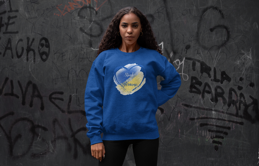 "Stand with Ukraine" - Unisex Sweatshirt (Royal Blue)