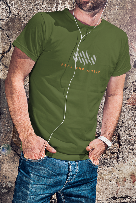 "Feel the music" - Unisex t-shirt (Olive)