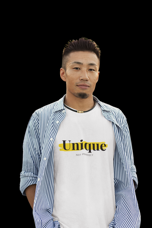 "Unique.  Not Perfect" - Unisex t-shirt (White)
