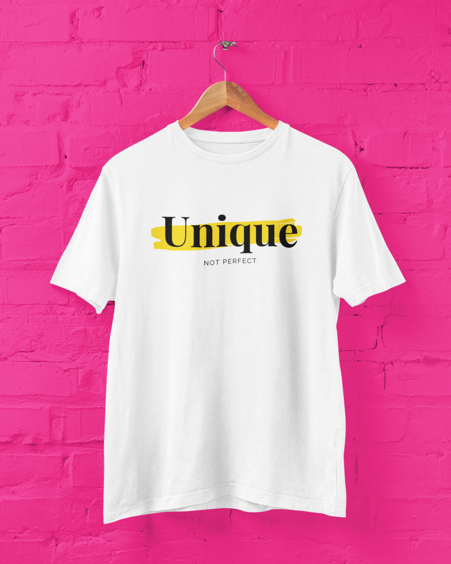 "Unique.  Not Perfect" - Unisex t-shirt (White)