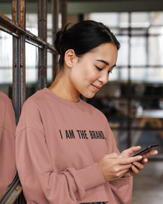 "I am the brand." - Women's Cropped Sweatshirt (Mauve)