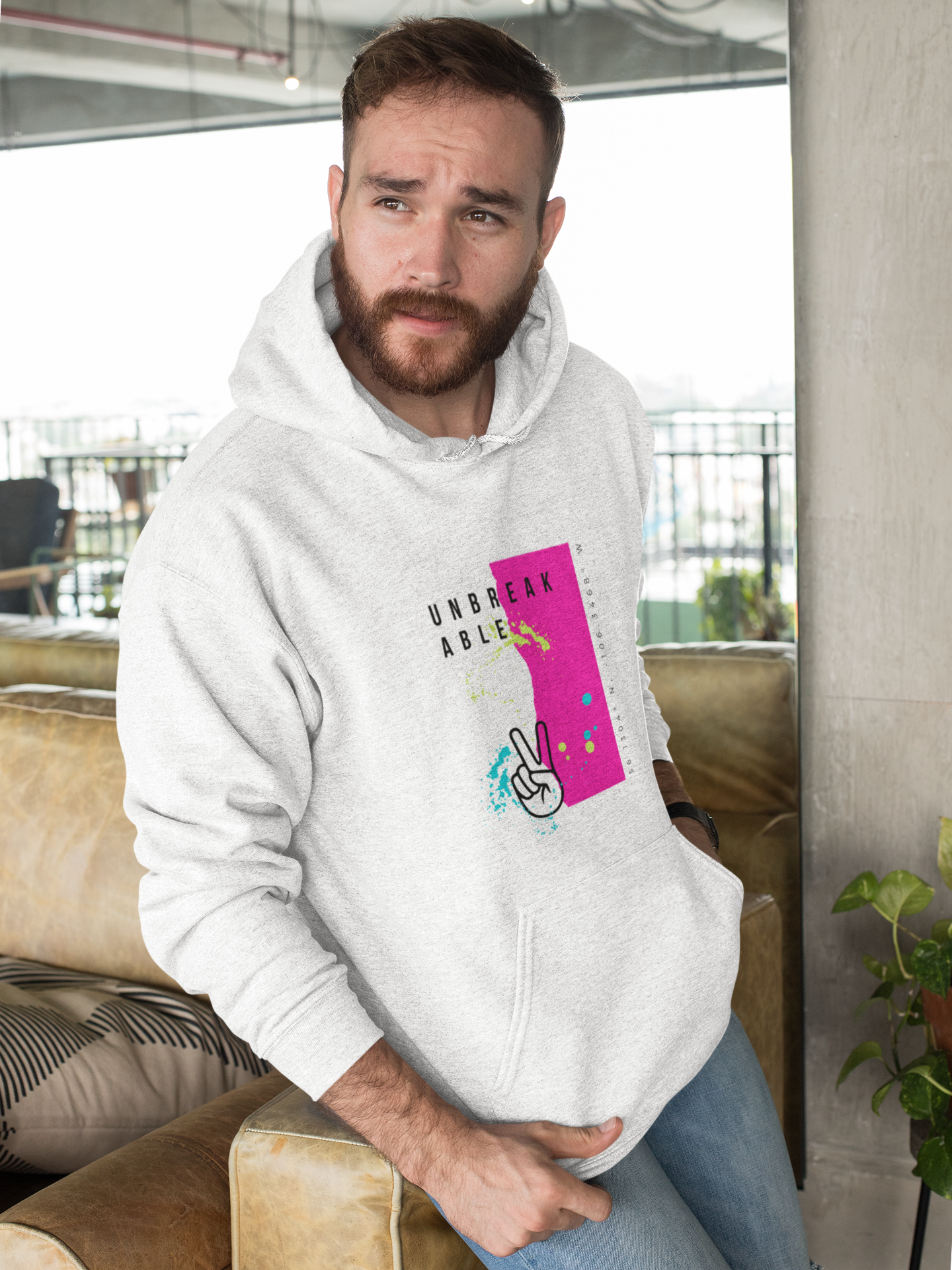 "Unbreakable" - Hooded Sweatshirt (U.S. version - Royal blue, Pink, Light Blue, Ash)