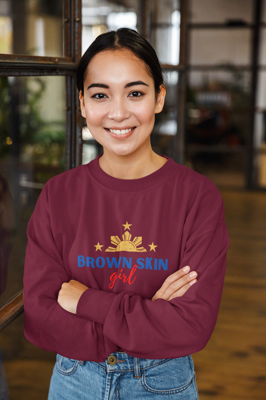 "Brown skin girl" - Crewneck Sweatshirt (Maroon)