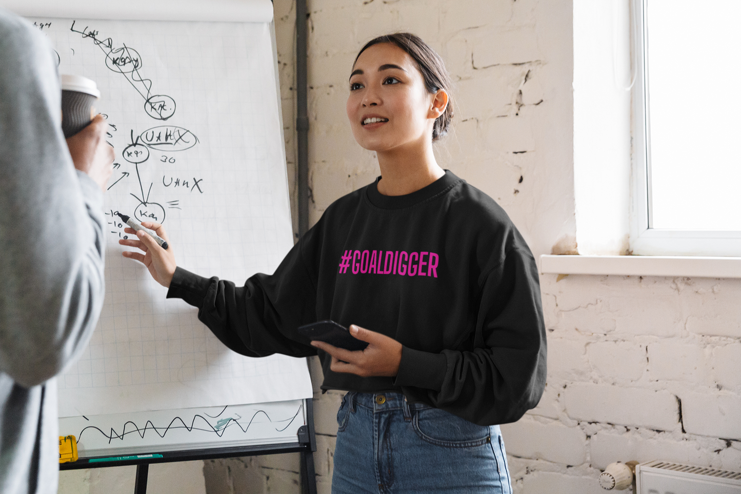 "Goaldigger" - Women's Cropped Sweatshirt (Black)