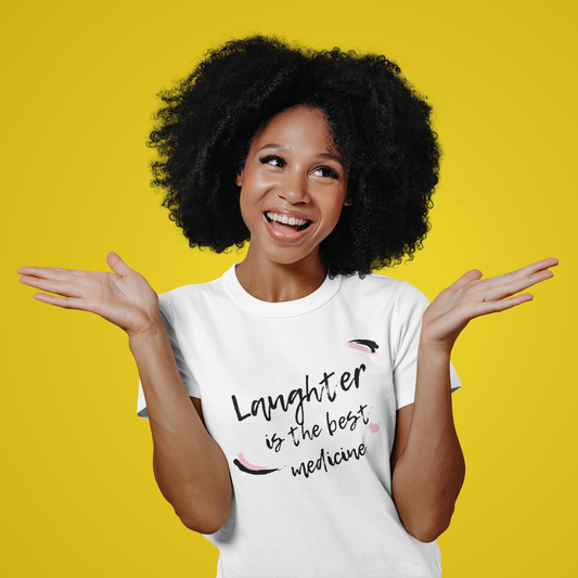 "Laughter is the best medicine" - Women's T-shirt (White)