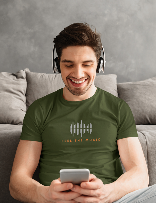 "Feel the music" - Unisex t-shirt (Olive)